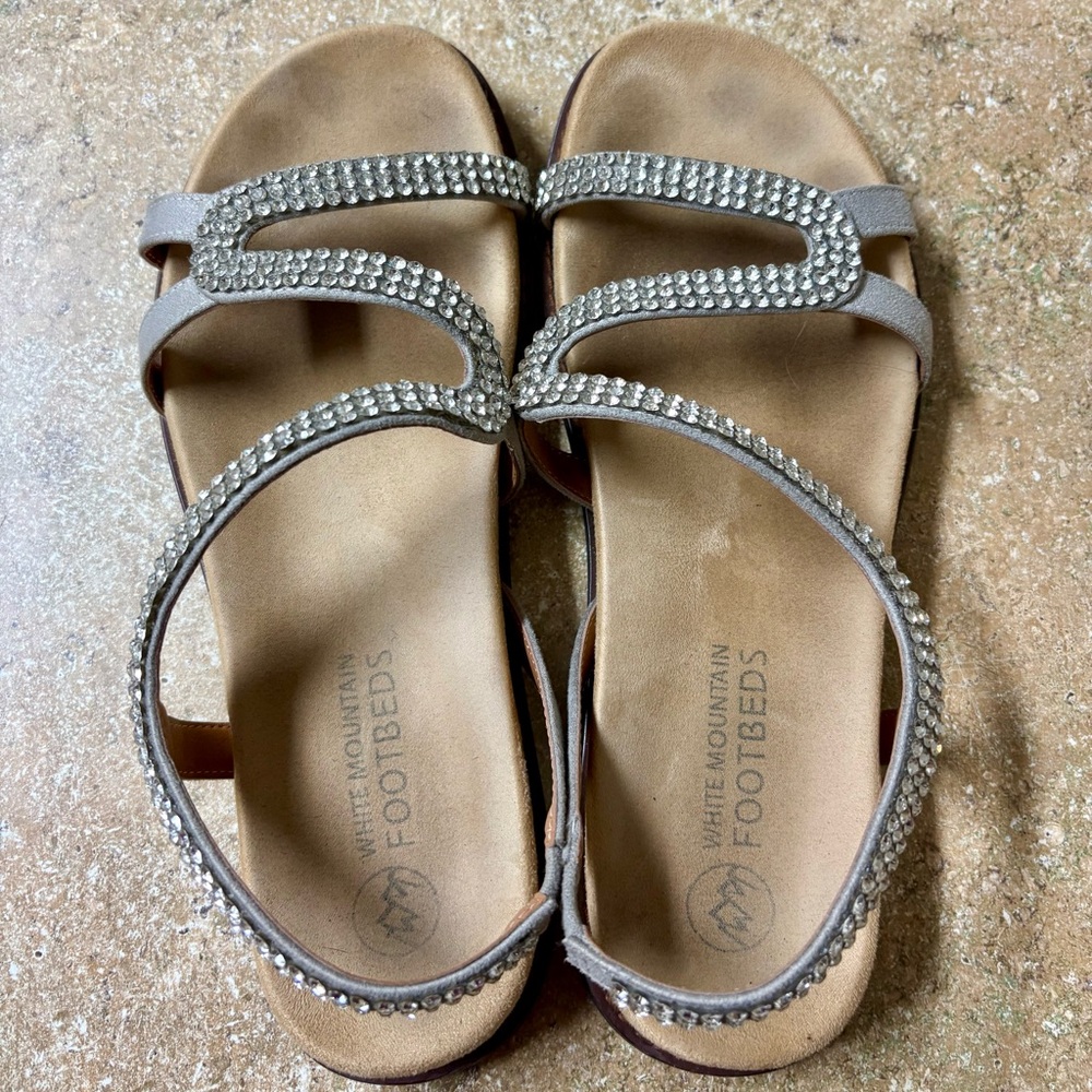 White Mountain Sparkling Rhinestone Sandals